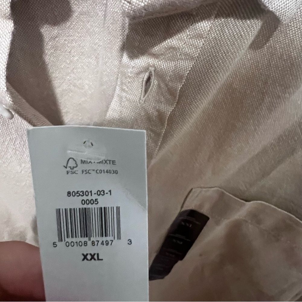 NWT Men's banana republic button down long sleeve collard shirt xxl untucked fit - Picture 4 of 8